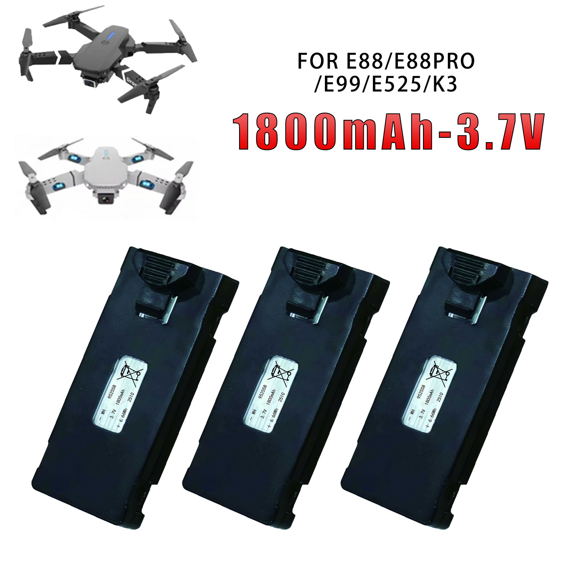 Eachine Drone E58 - Оригинальный универсальный аккумулятор E88 3.7V 1800mAh